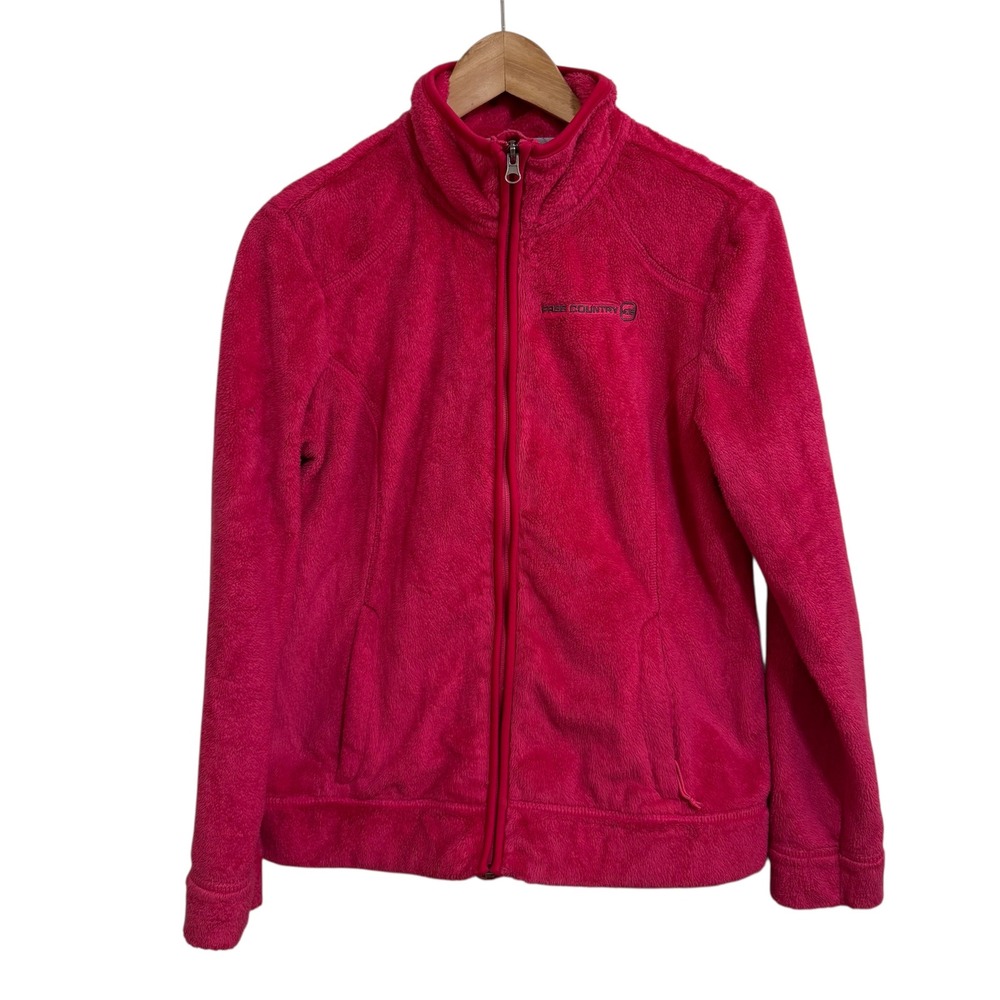 Free Country‎ Fleece Jacket Full Zip Hot Pink Womens Small Cozy Soft